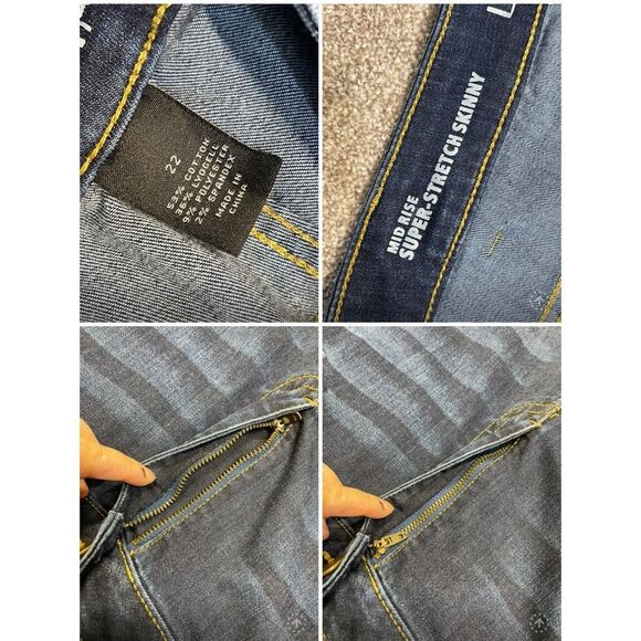 Lane Bryant womens super stretch skinny jeans sz 22 plus size mid rise dark wash - Picture 10 of 12